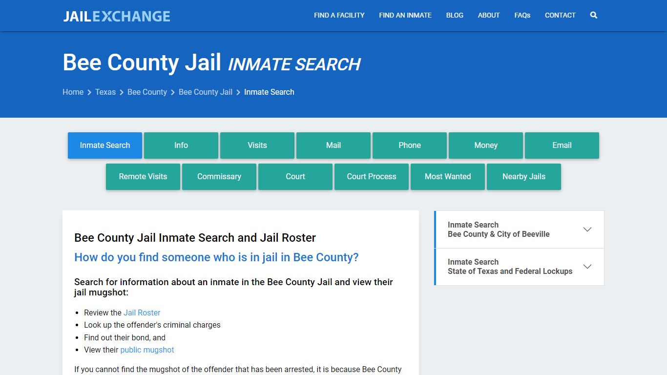 Inmate Search: Roster & Mugshots - Bee County Jail, TX