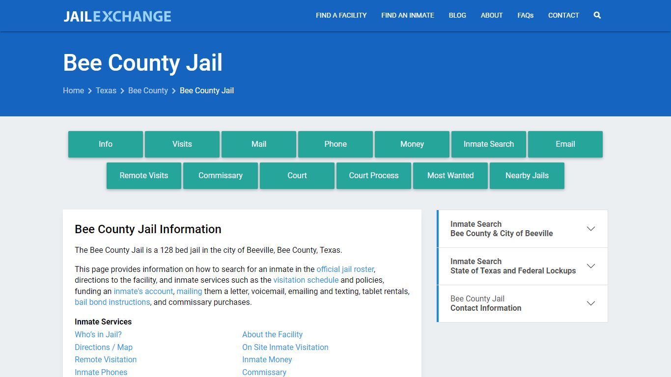 Bee County Jail, TX Inmate Search, Information