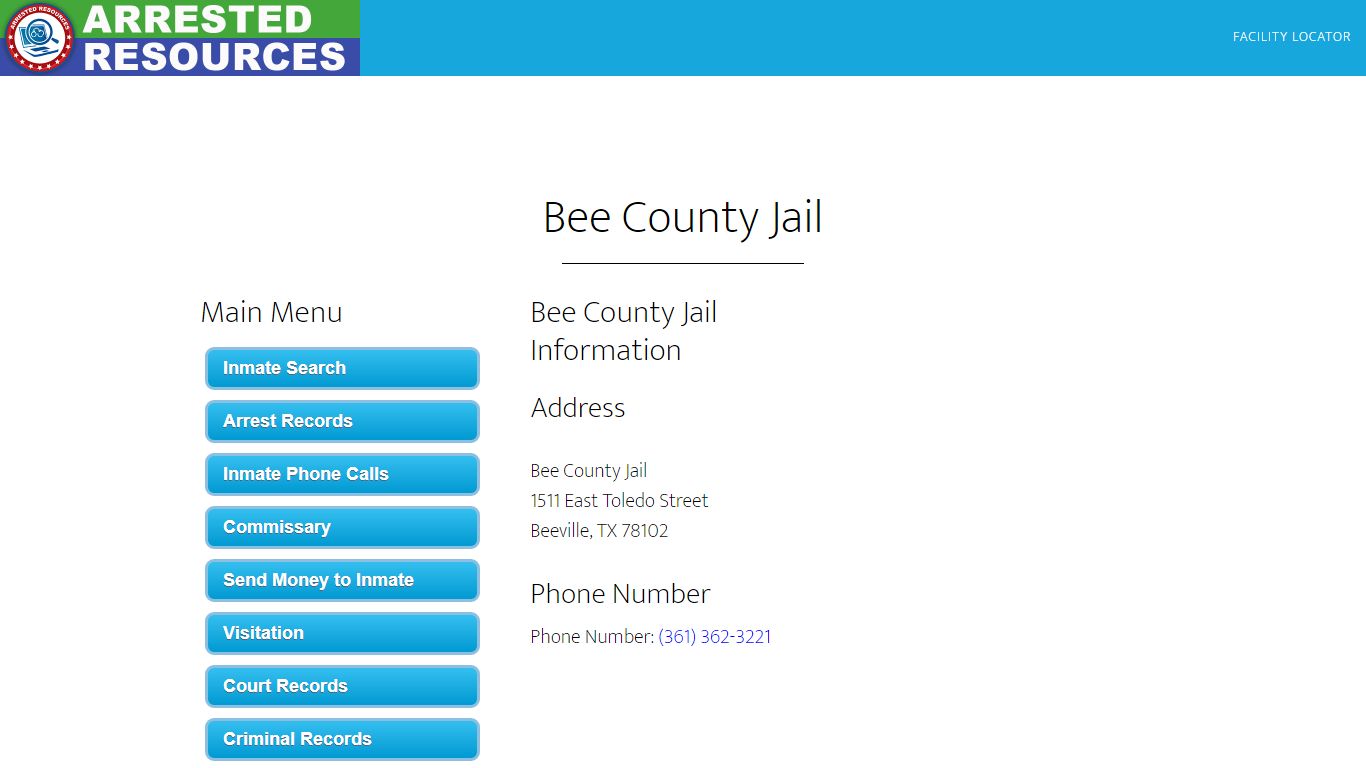 Bee County Jail - Inmate Search - Beeville, TX - Arrested Resources